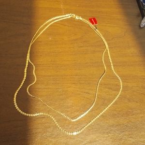 Goldmime Two Strand Gold Tone Necklace